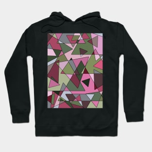 Rose and Khaki Geometric Overlapping Triangles Hoodie